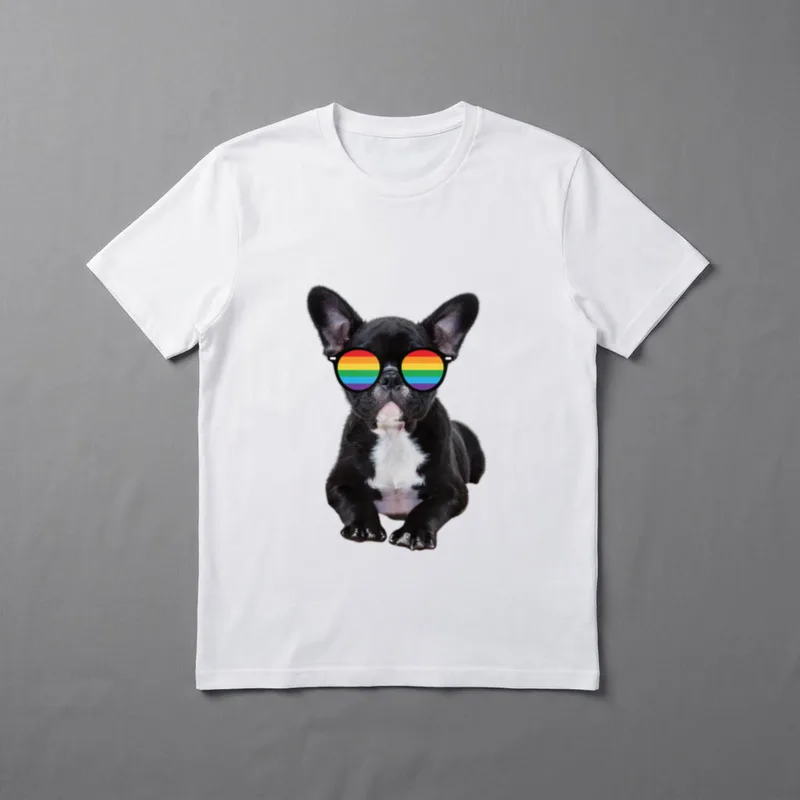 Französische Bulldogge LGBT Regenbogen T-Shirt – Klassisches T-Shirt in Schwarz