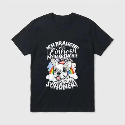 Mein Frenchie Ist Viel T-Shirt – Klassisches T-Shirt in Schwarz