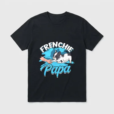 Frenchie Papa Hunde Herrchen T-Shirt – Klassisches T-Shirt in Schwarz