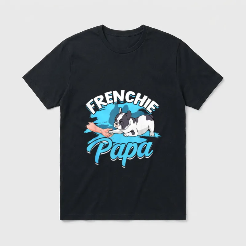 Frenchie Papa Hunde Herrchen T-Shirt – Klassisches T-Shirt in Schwarz