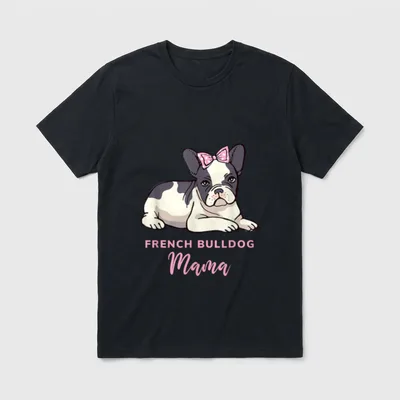 Französische Bulldogge Französische Bulldoggen T-Shirt 0168 – Klassisches T-Shirt in Schwarz