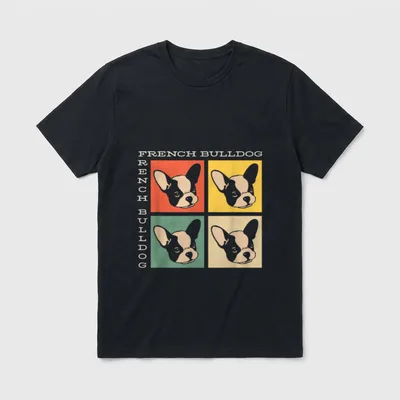 French Bulldog Französische Bulldogge T-Shirt 0172 – Klassisches T-Shirt in Schwarz