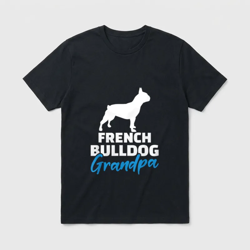 Französische Bulldogge Opa T-Shirt – Klassisches T-Shirt in Schwarz