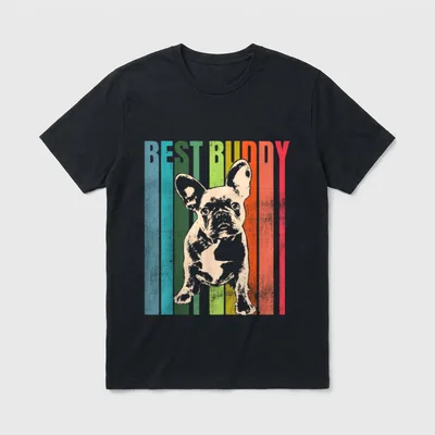 Vintage Französische Bulldogge Idee T-Shirt – Klassisches T-Shirt in Schwarz