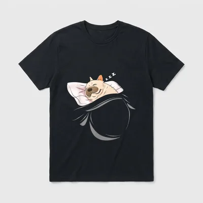 Frenchie schläft Schlafanzug Oberteil T-Shirt – Klassisches T-Shirt in Schwarz