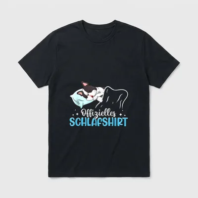 Offizielles Schlafshirt Schlafen Französische T-Shirt – Klassisches T-Shirt in Schwarz