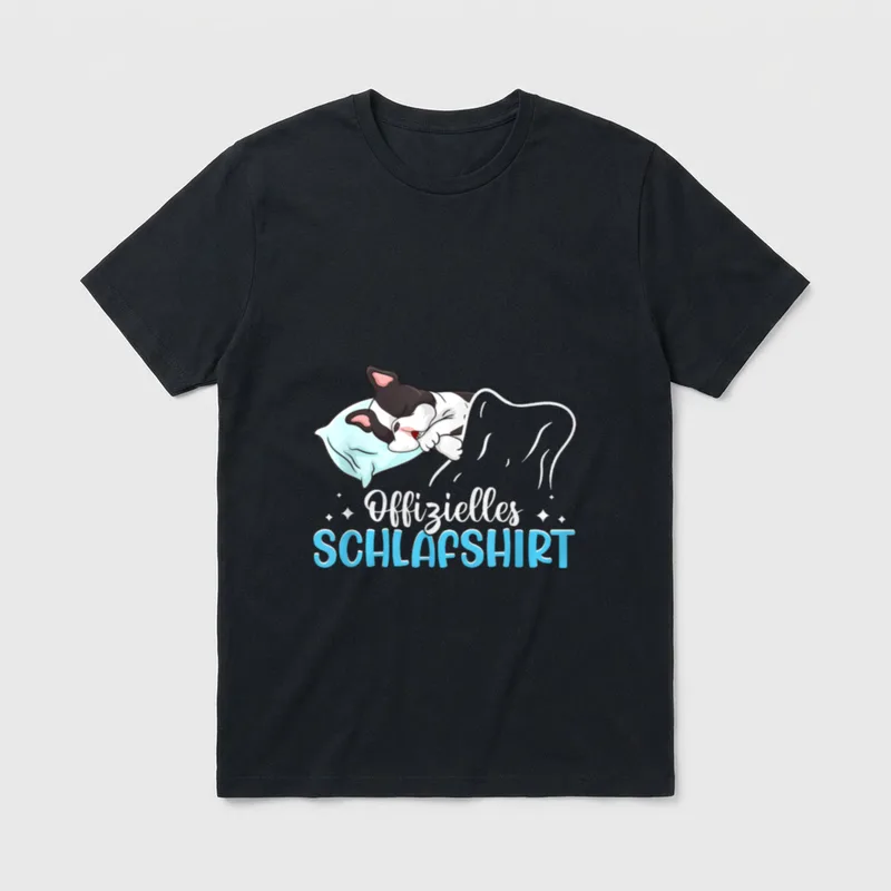 Offizielles Schlafshirt Schlafen Französische T-Shirt – Klassisches T-Shirt in Schwarz