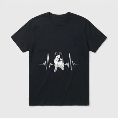 Frenchie Hund Herzschlag Französische T-Shirt – Klassisches T-Shirt in Schwarz