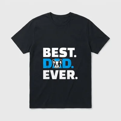 Französische Bulldogge Papa T-Shirt – Klassisches T-Shirt in Schwarz