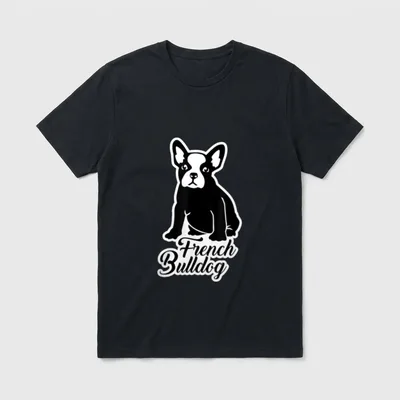 Französische Bulldogge T-Shirt 0194 – Klassisches T-Shirt in Schwarz