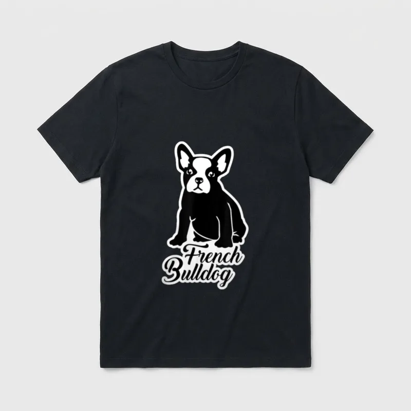 Französische Bulldogge T-Shirt 0194 – Klassisches T-Shirt in Schwarz