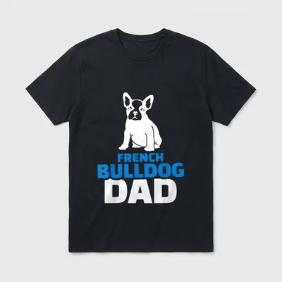 Französische Bulldogge Papa T-Shirt 0195 – Klassisches T-Shirt in Schwarz