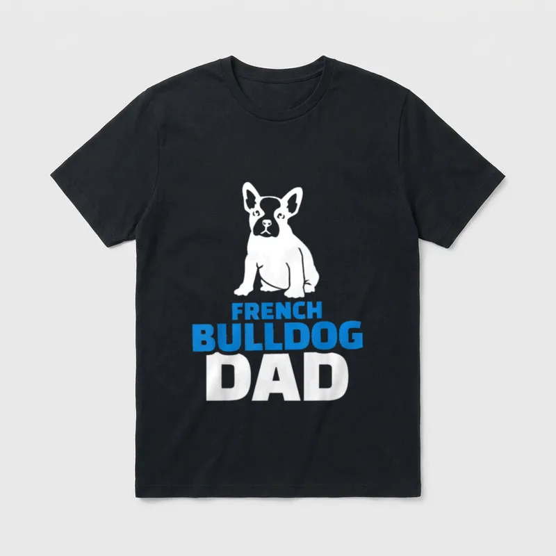 Französische Bulldogge Papa T-Shirt 0195 – Klassisches T-Shirt in Schwarz