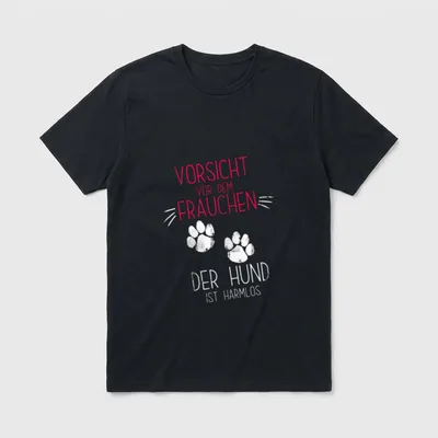 Vorsicht Vor Dem Frauchen T-Shirt – Klassisches T-Shirt in Schwarz