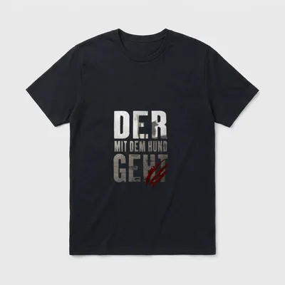 DER MIT DEM Hund Gassi gehen T-Shirt – Klassisches T-Shirt in Schwarz
