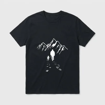 Hund Wandern Gassi Berge T-Shirt – Klassisches T-Shirt in Schwarz