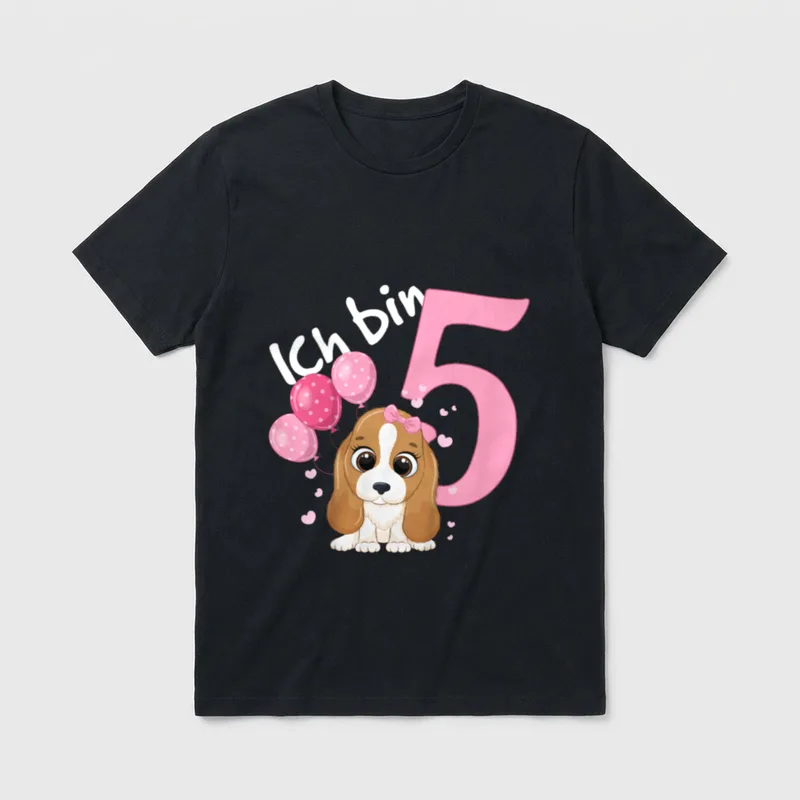 Geburtstagsshirt Kleiner Hund 5 Geburtstag T-Shirt – Klassisches T-Shirt in Schwarz