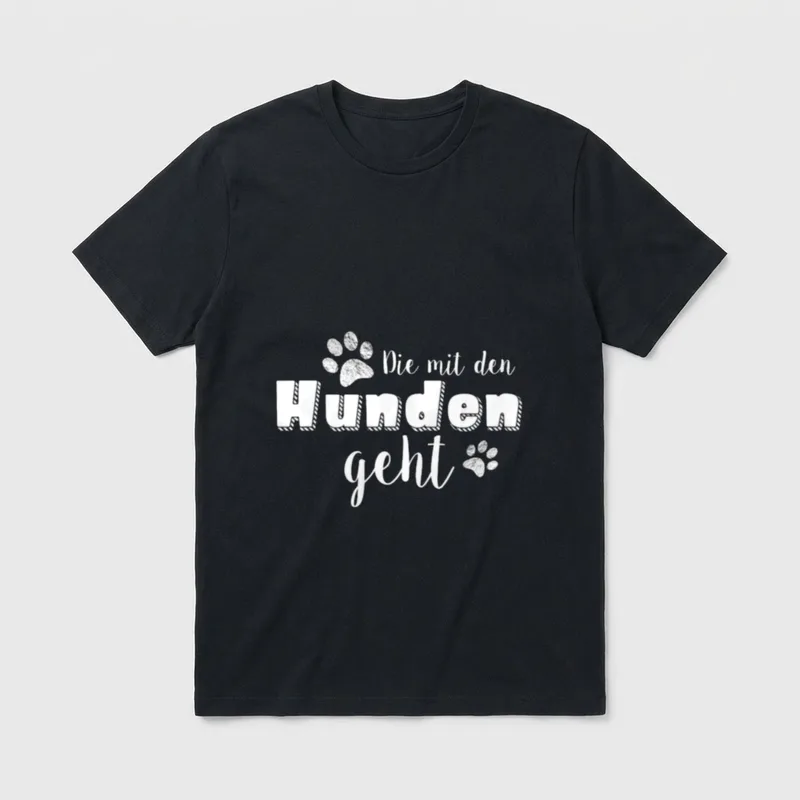 Die mit den Hunden T-Shirt 0022 – Klassisches T-Shirt in Schwarz