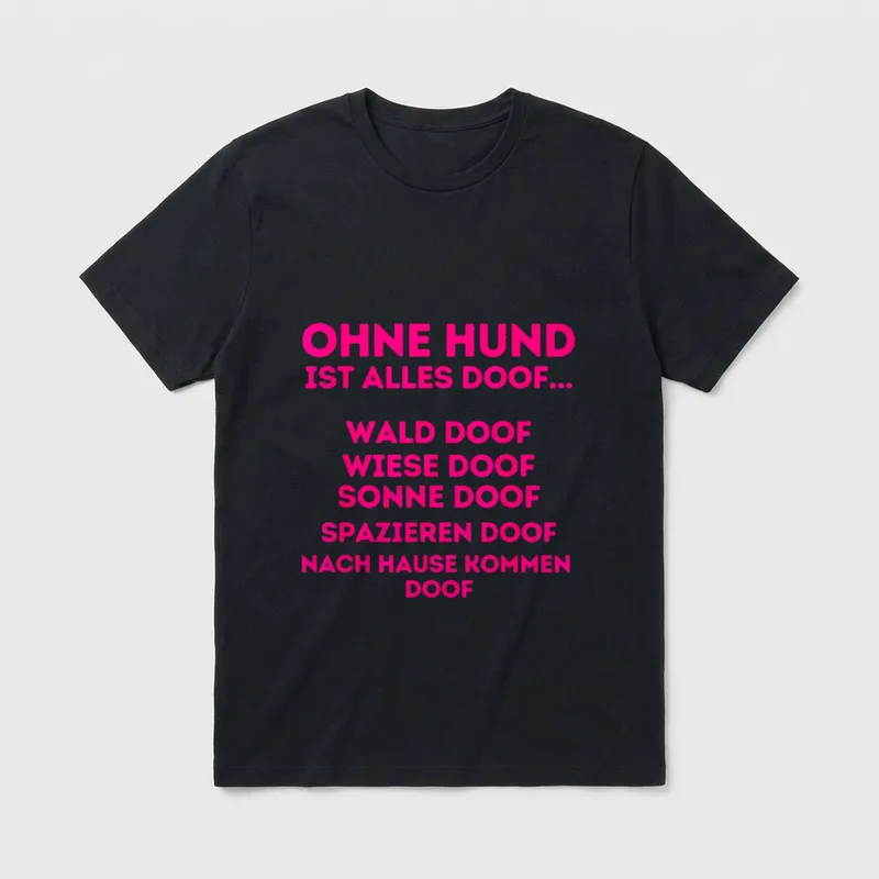 Ohne Hund ist alles Gassi gehen T-Shirt – Klassisches T-Shirt in Schwarz