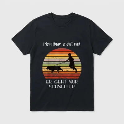 Mein Hund geht schneller T-Shirt – Klassisches T-Shirt in Schwarz