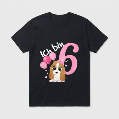 Geburtstagsshirt Kleiner Hund 6 T-Shirt 0041 – Klassisches T-Shirt in Schwarz