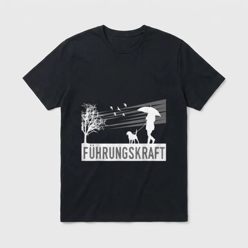 FÜHRUNGSKRAFT Hundebesitzer Gassi Gehen T-Shirt 0045 – Klassisches T-Shirt in Schwarz