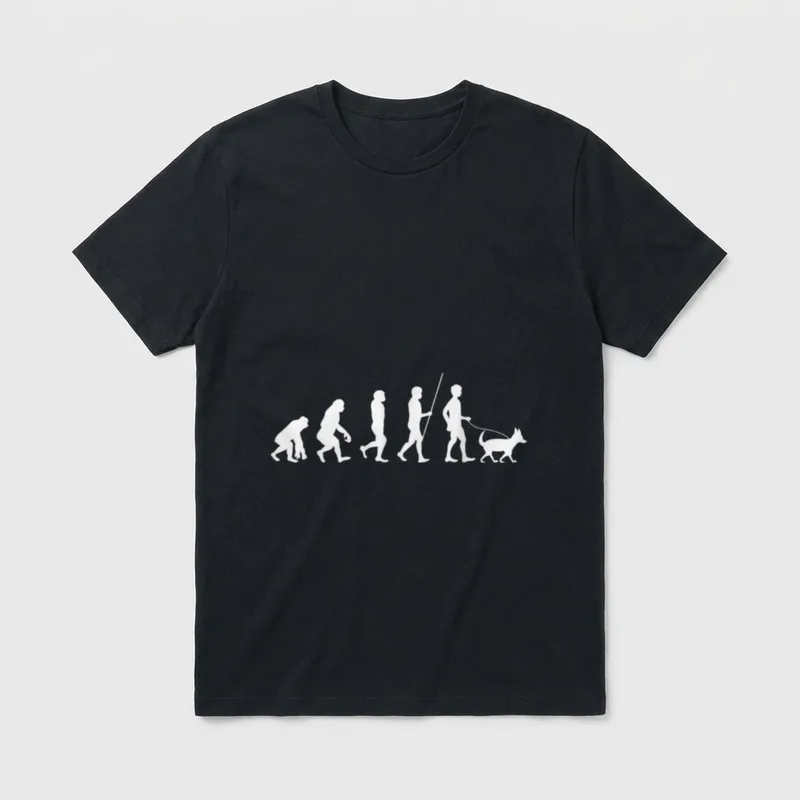Hundehalter Evolution Hundefreund Gassi T-Shirt – Klassisches T-Shirt in Schwarz
