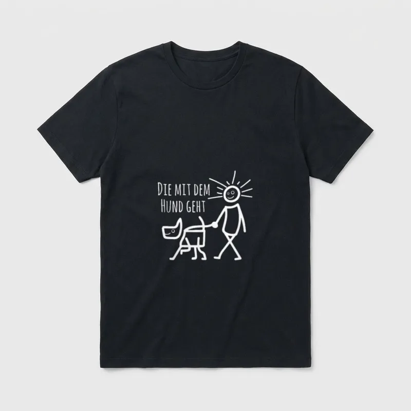 Die mit dem Hund T-Shirt 0058 – Klassisches T-Shirt in Schwarz