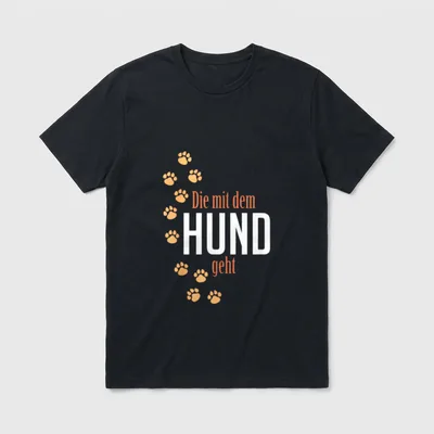 Die Mit Dem Hund T-Shirt 0059 – Klassisches T-Shirt in Schwarz