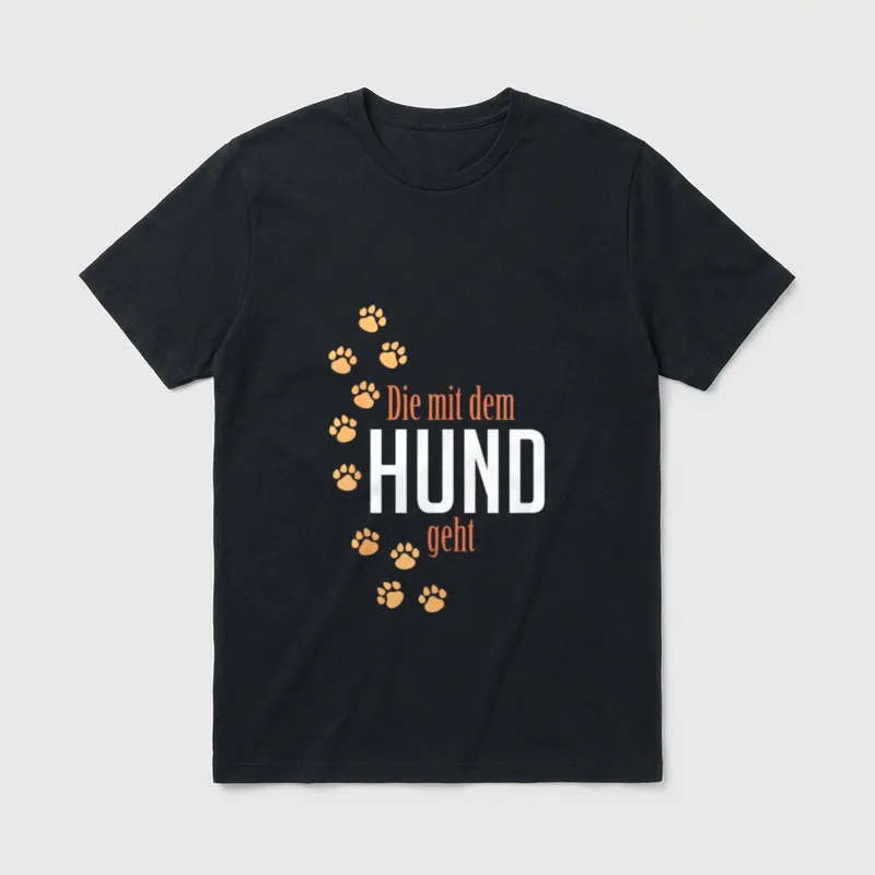 Die Mit Dem Hund T-Shirt 0059 – Klassisches T-Shirt in Schwarz