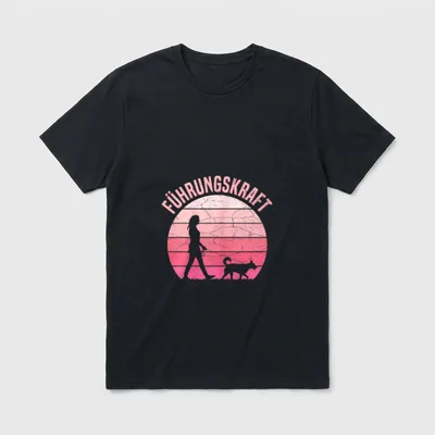 Führungskraft Hund Frauchen Gassi T-Shirt – Klassisches T-Shirt in Schwarz