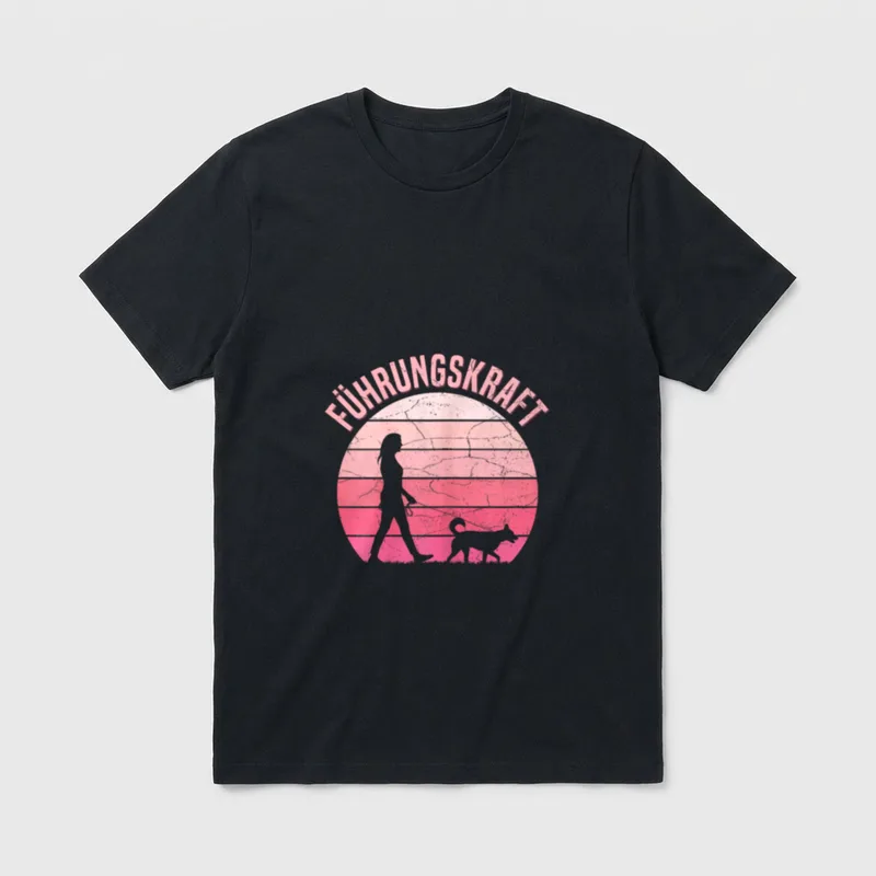 Führungskraft Hund Frauchen Gassi T-Shirt – Klassisches T-Shirt in Schwarz