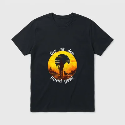 Der mit dem Hund T-Shirt 0066 – Klassisches T-Shirt in Schwarz