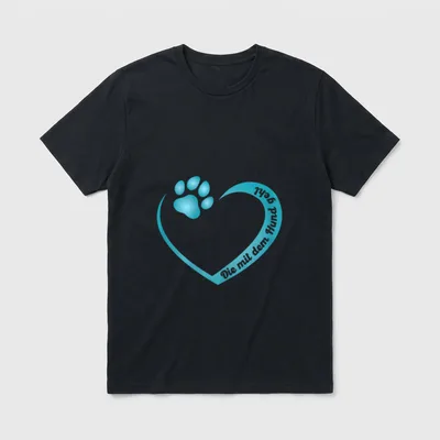 Die mit dem Hund T-Shirt 0072 – Klassisches T-Shirt in Schwarz