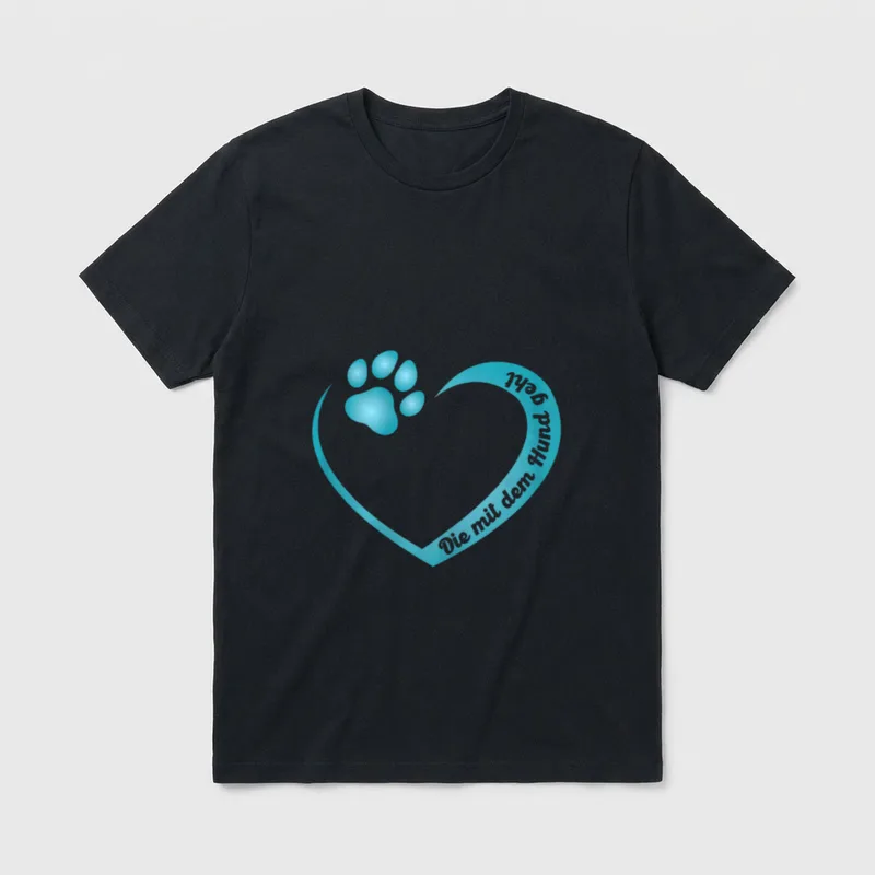 Die mit dem Hund T-Shirt 0072 – Klassisches T-Shirt in Schwarz