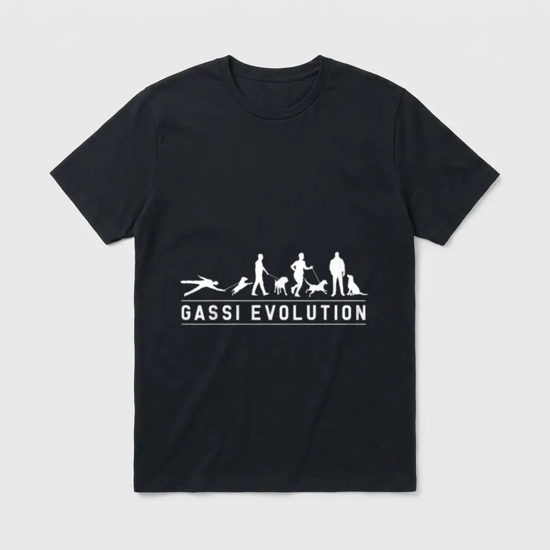 Gassi Evolution Hundebesitzer Lustig T-Shirt – Klassisches T-Shirt in Schwarz