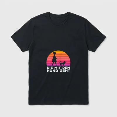 Die Mit Dem Hund T-Shirt 0080 – Klassisches T-Shirt in Schwarz