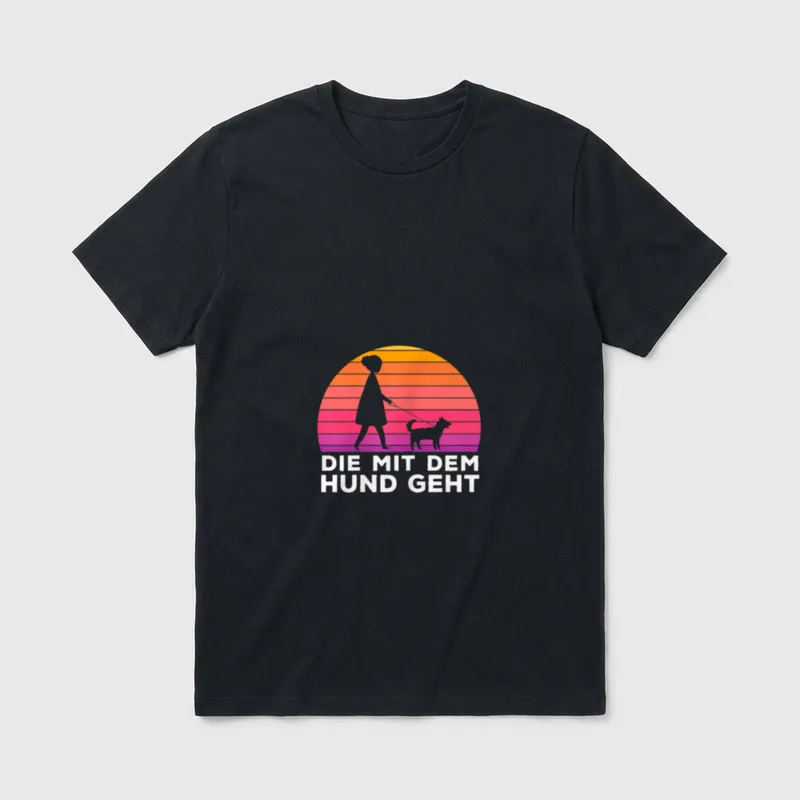 Die Mit Dem Hund T-Shirt 0080 – Klassisches T-Shirt in Schwarz