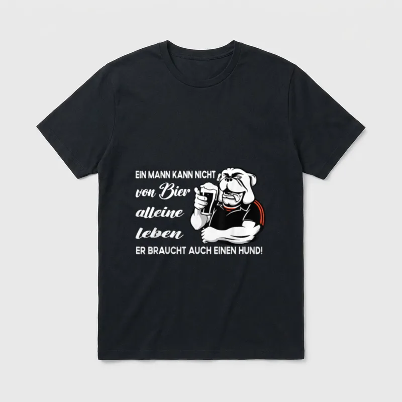 Ein Mann kann nicht Gassi gehen T-Shirt – Klassisches T-Shirt in Schwarz