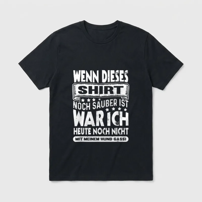 Hund Gassi Spruch Hundeliebhaber T-Shirt – Klassisches T-Shirt in Schwarz