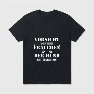 Gassi Spruch Vorsicht vor T-Shirt – Klassisches T-Shirt in Schwarz