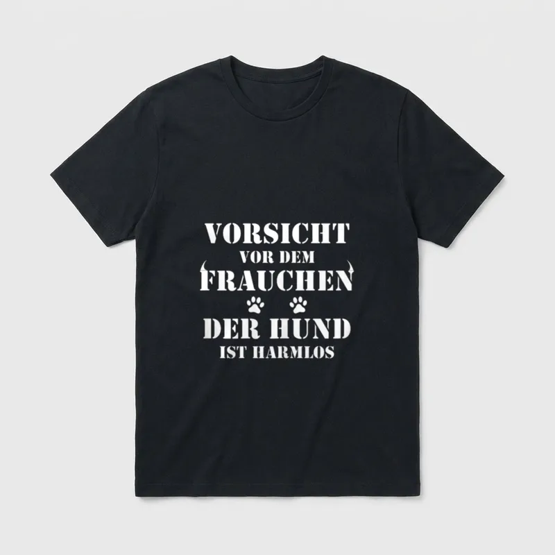 Gassi Spruch Vorsicht vor T-Shirt – Klassisches T-Shirt in Schwarz