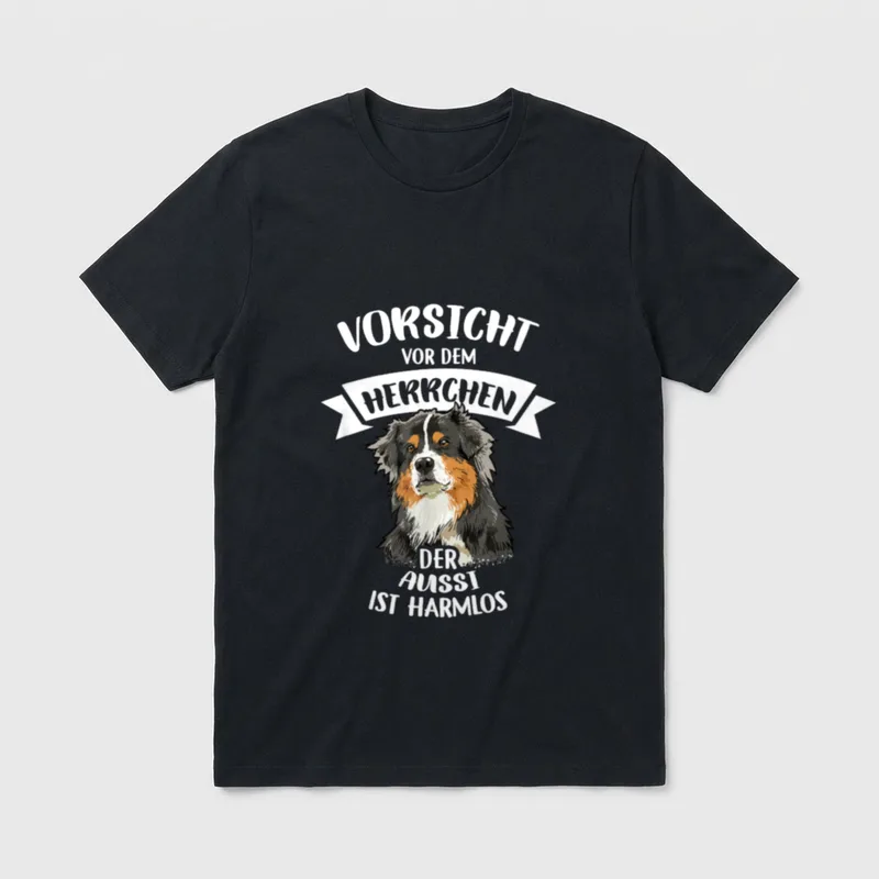 Vorsicht Vor Dem Herrchen Gassi gehen T-Shirt – Klassisches T-Shirt in Schwarz