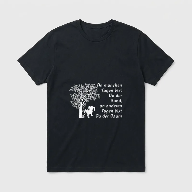 Lustiges Hund Baum Gassi T-Shirt – Klassisches T-Shirt in Schwarz