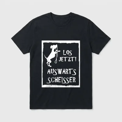 AUSWÄRTSSCHEISSER HUND Hunde Gassi T-Shirt – Klassisches T-Shirt in Schwarz