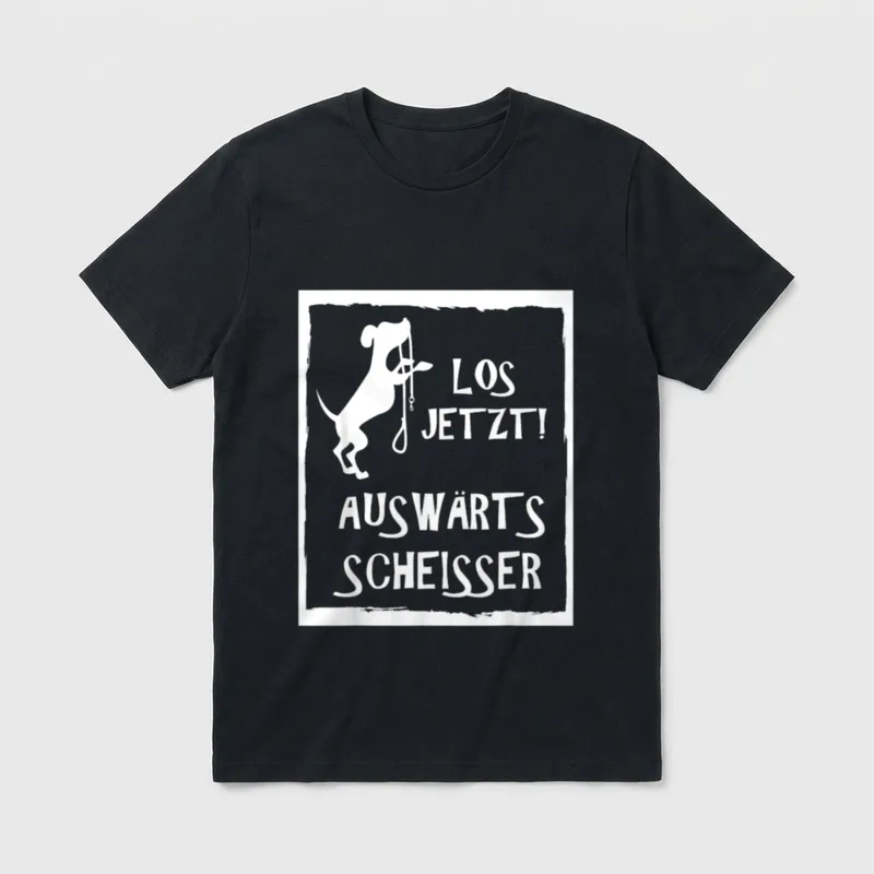 AUSWÄRTSSCHEISSER HUND Hunde Gassi T-Shirt – Klassisches T-Shirt in Schwarz