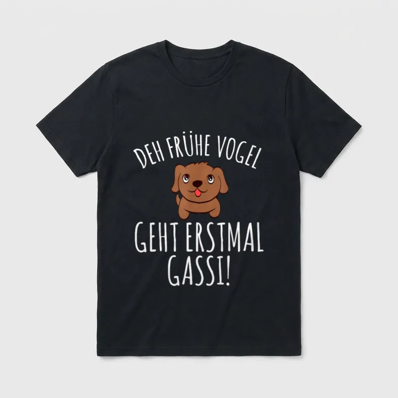 Der frühe Vogel geht T-Shirt – Klassisches T-Shirt in Schwarz