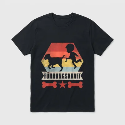 FÜHRUNGSKRAFT Hundebesitzer Gassi Gehen T-Shirt 0108 – Klassisches T-Shirt in Schwarz