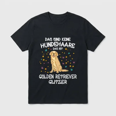 Golden Retriever Glitzer Hundehalter T-Shirt – Klassisches T-Shirt in Schwarz