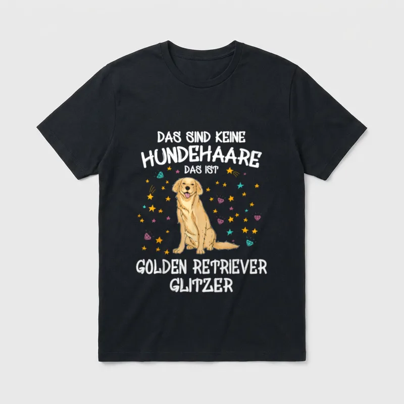 Golden Retriever Glitzer Hundehalter T-Shirt – Klassisches T-Shirt in Schwarz